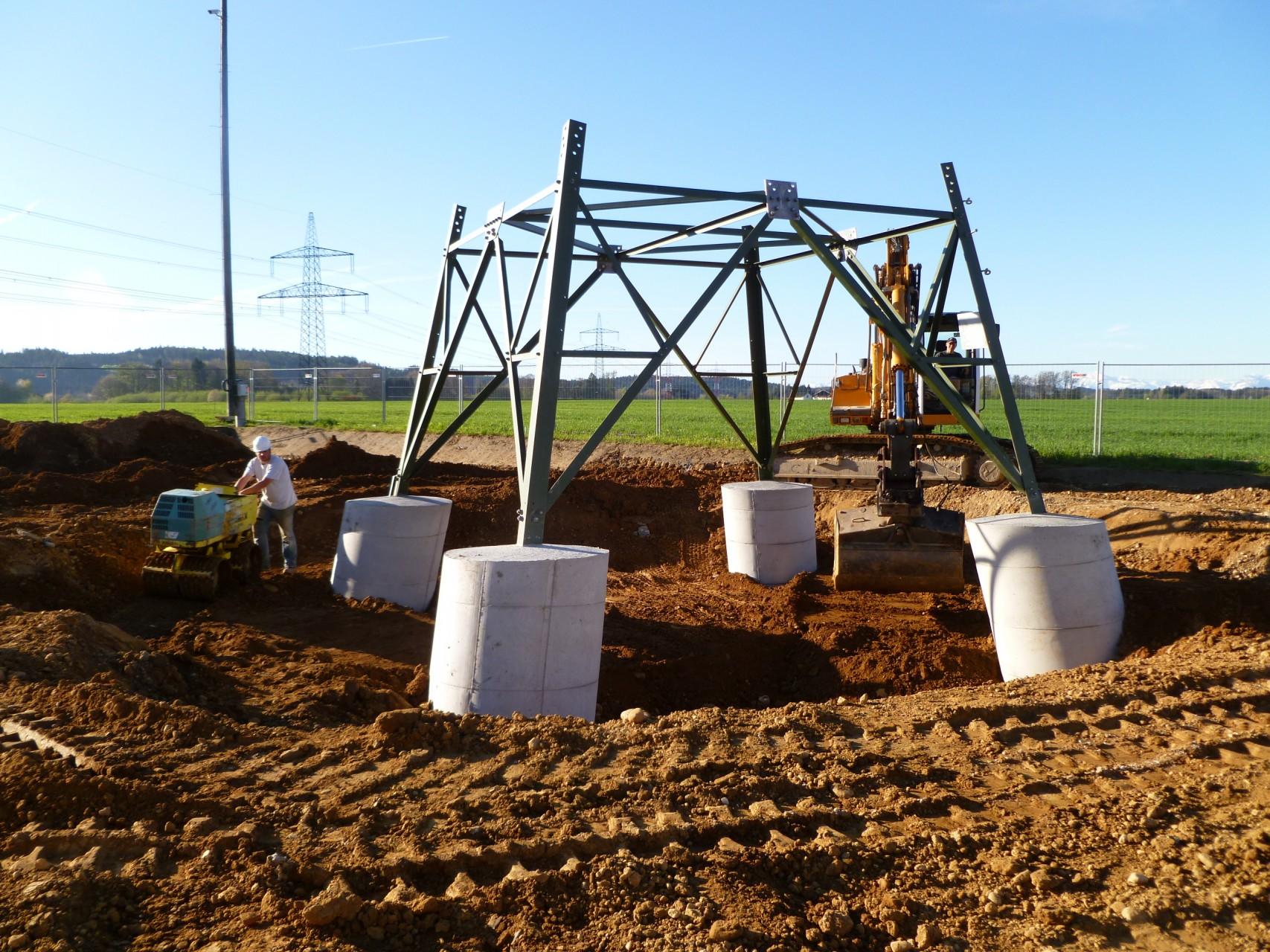 Leitungstrassen – Mastfundamente